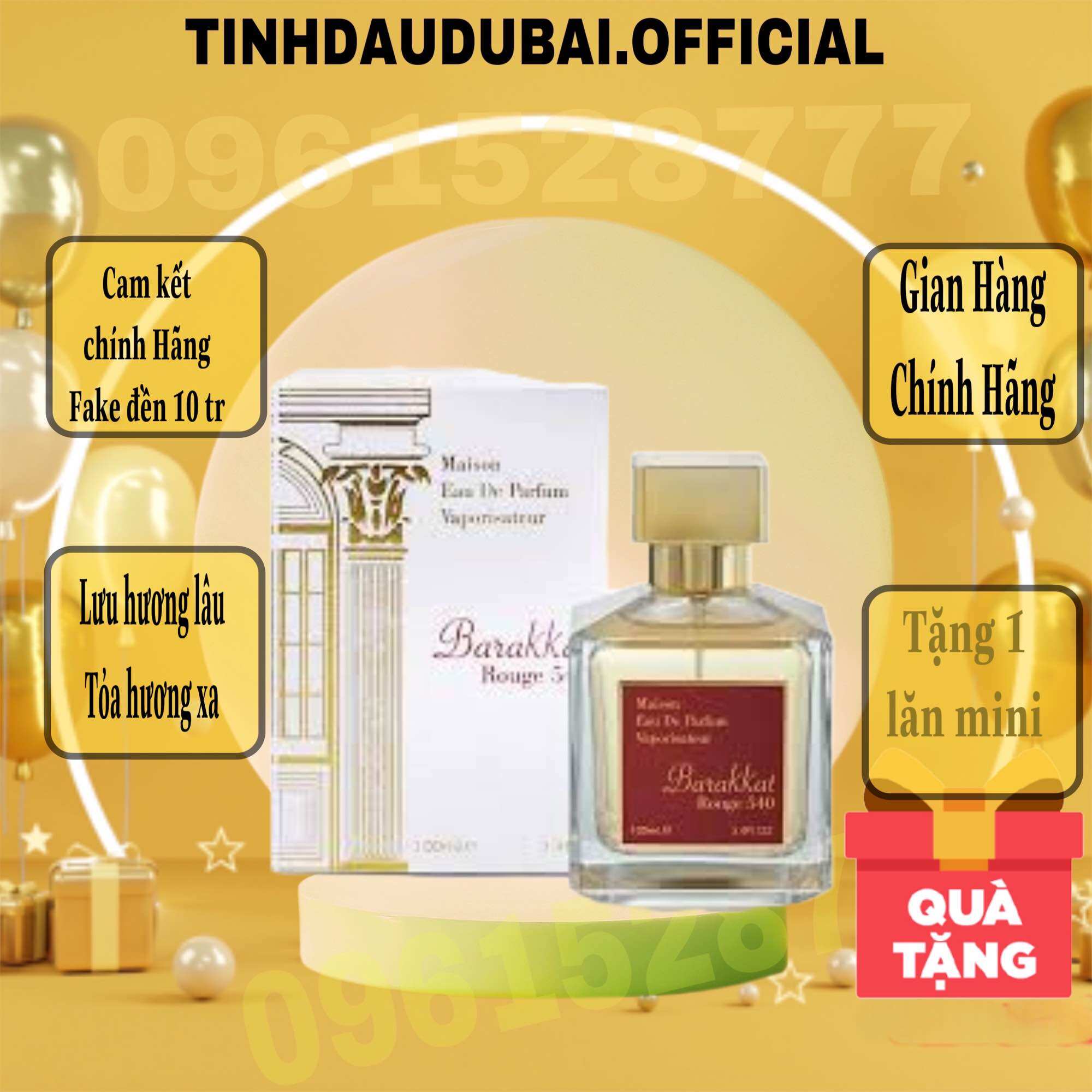 Nước hoa Barakkat Rouge 540 Ngọt quyến rũ quyền lực cuốn hút sang trọng