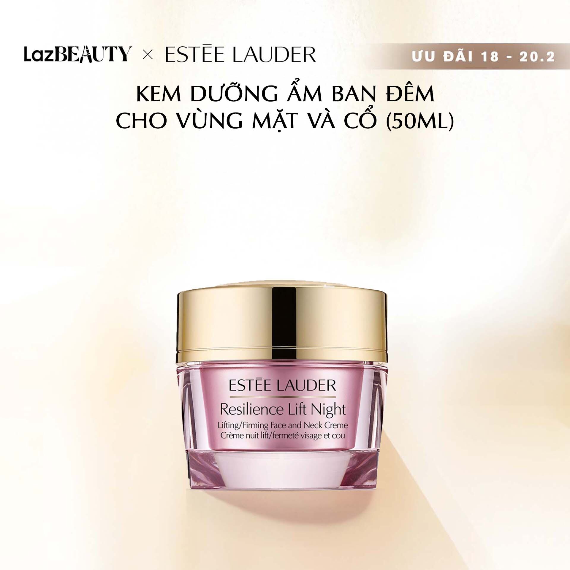 Kem dưỡng ẩm ban đêm nâng da cho vùng mặt và cổ Estee Lauder Resilience Lift Night Firming/Sculpting