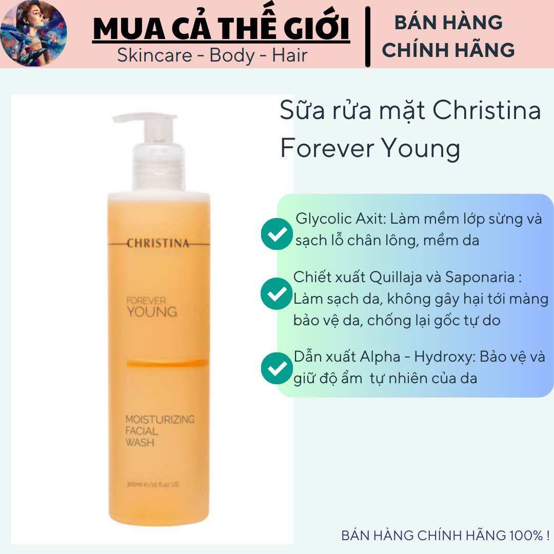 Sữa Rửa Mặt Christina Forever Young Moisturizing Facial Wash