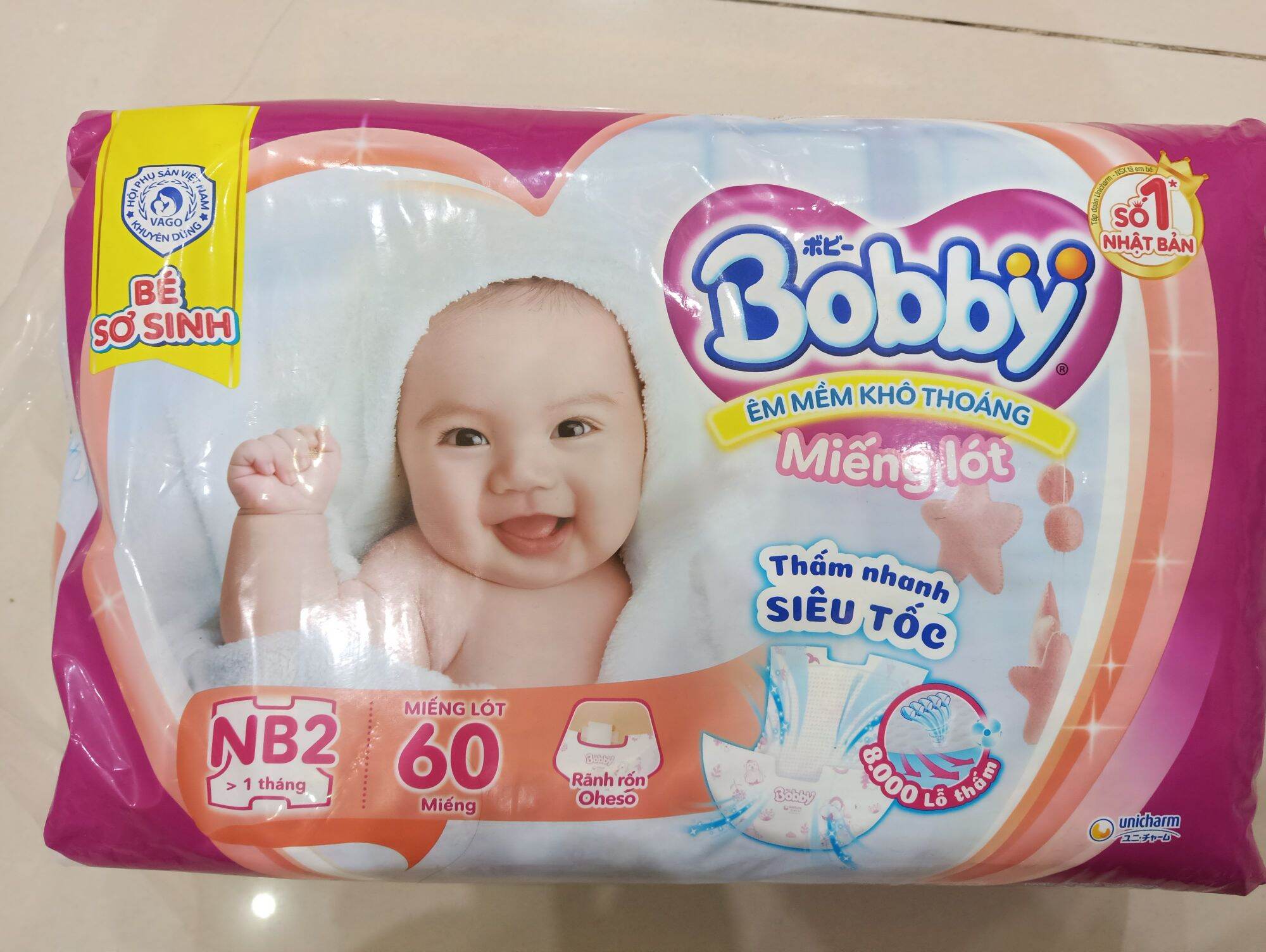 Miếng lót Bobby Newborn 2 - gói 60 miếng