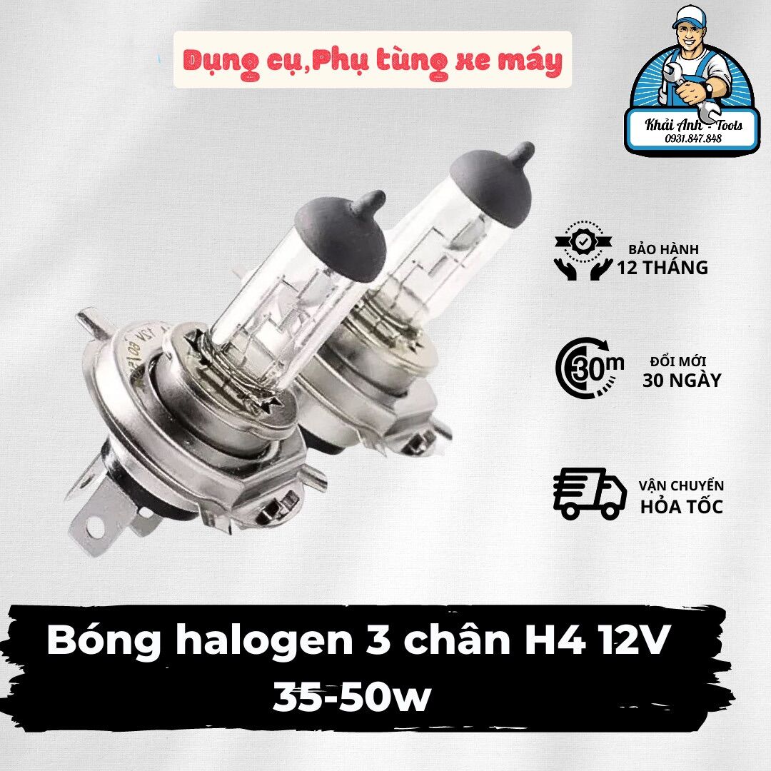 Bóng halogen chân h4 12v 60/55w limasstar siêu sáng cho xe máy tay ga