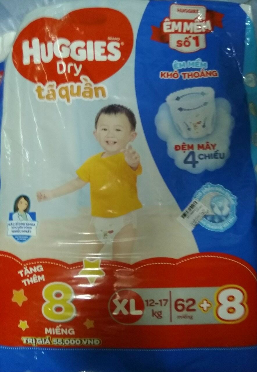 Tã quần Huggies size XL 62 miếng
