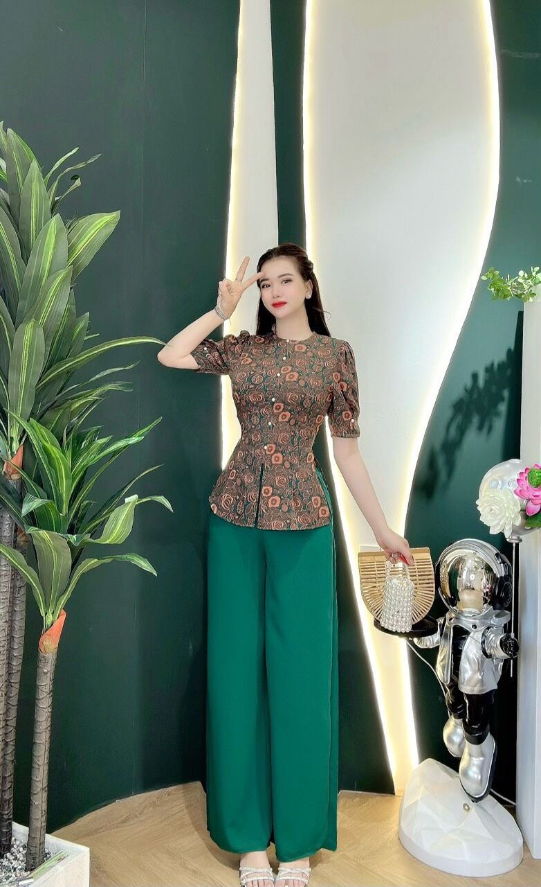Bộ bà ba tay búp nút ngọc 40-60kg