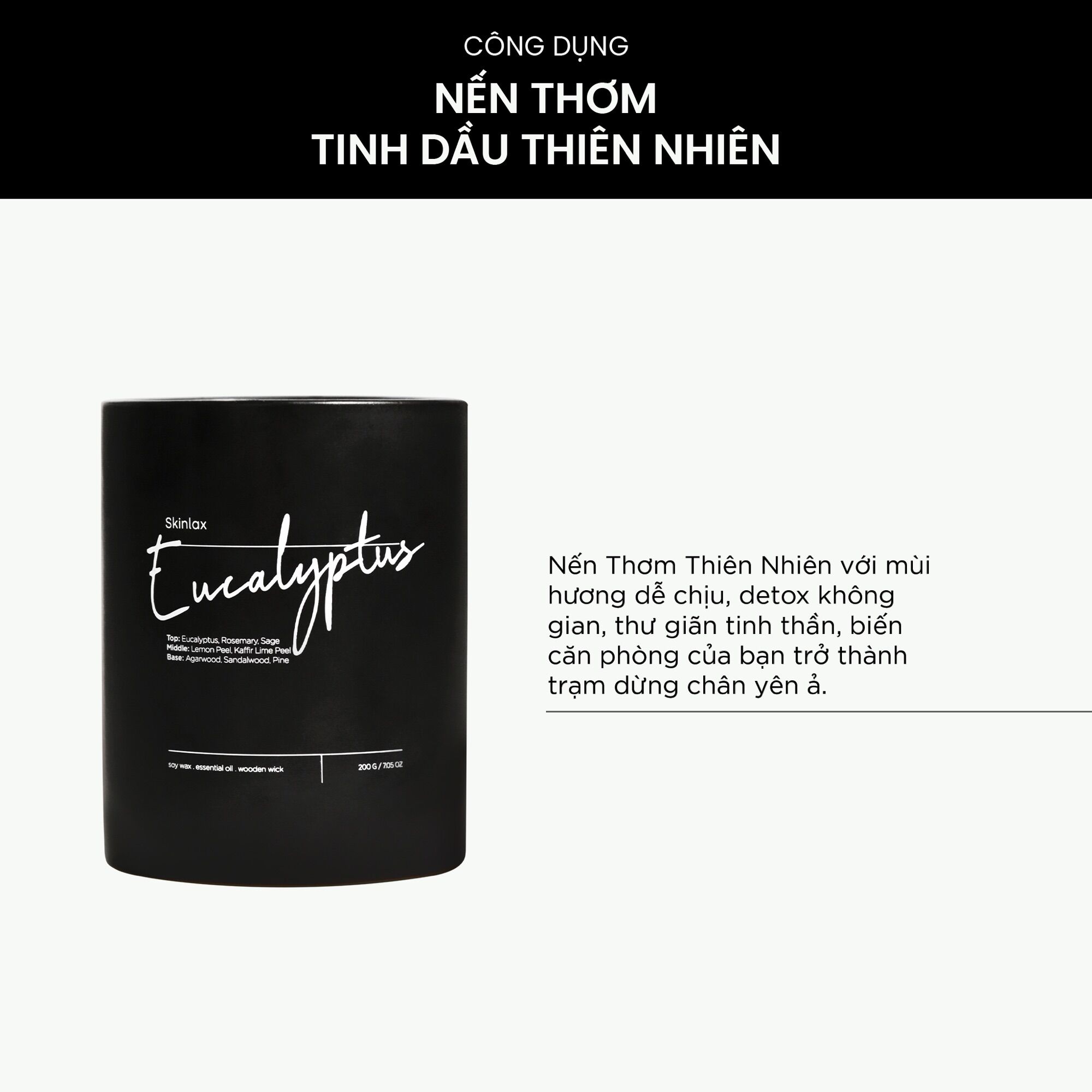 Nến Thơm Tinh Dầu Trị Liệu SKINLAX ( 200g )