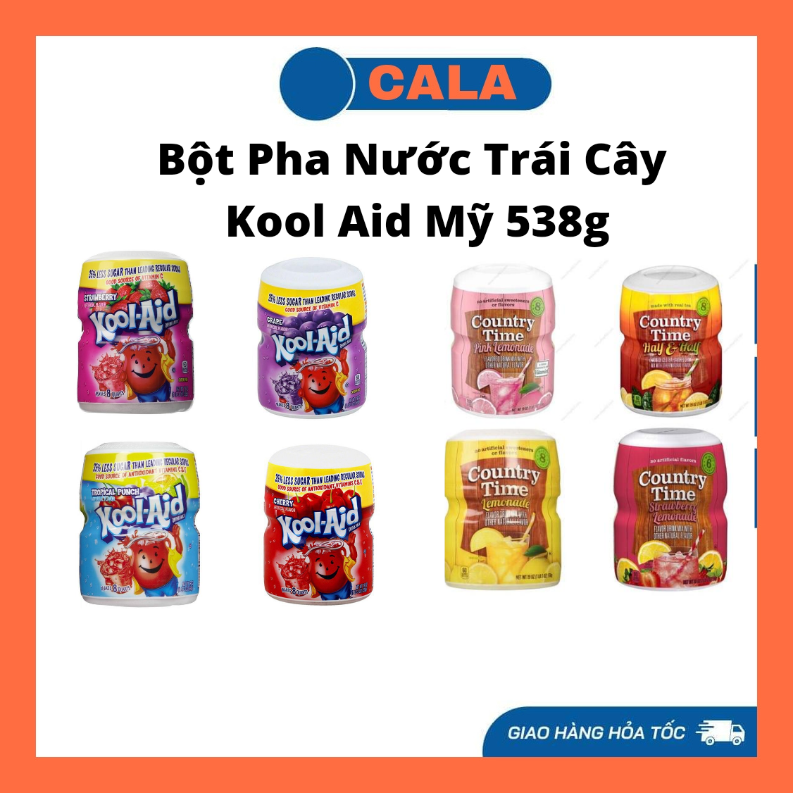 Bột Pha Nước Trái Cây Kool Aid Mỹ 538g