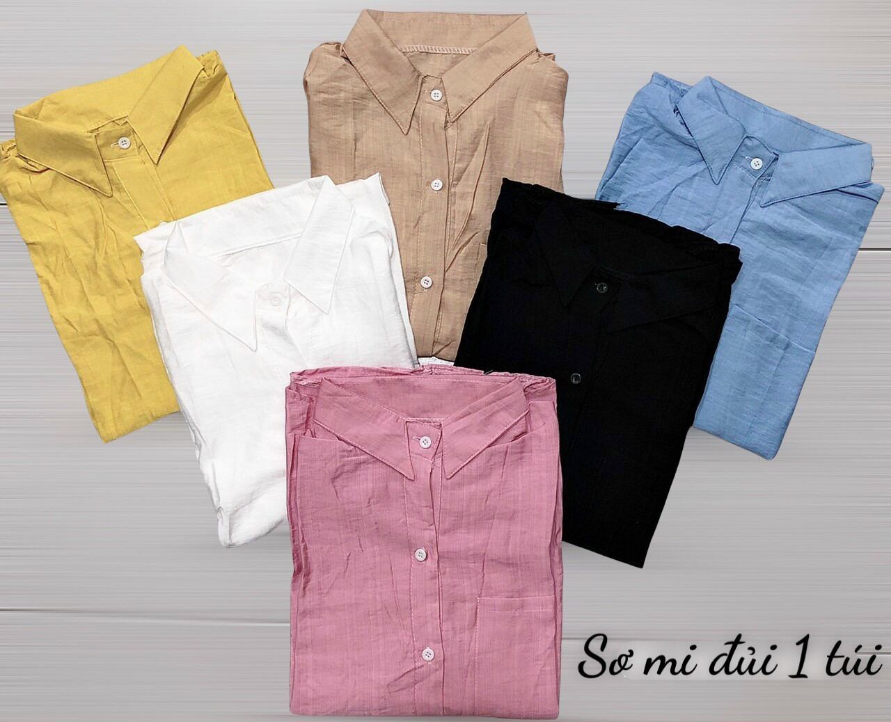 Áo Sơmi Đũi 1 Túi Tay Dài