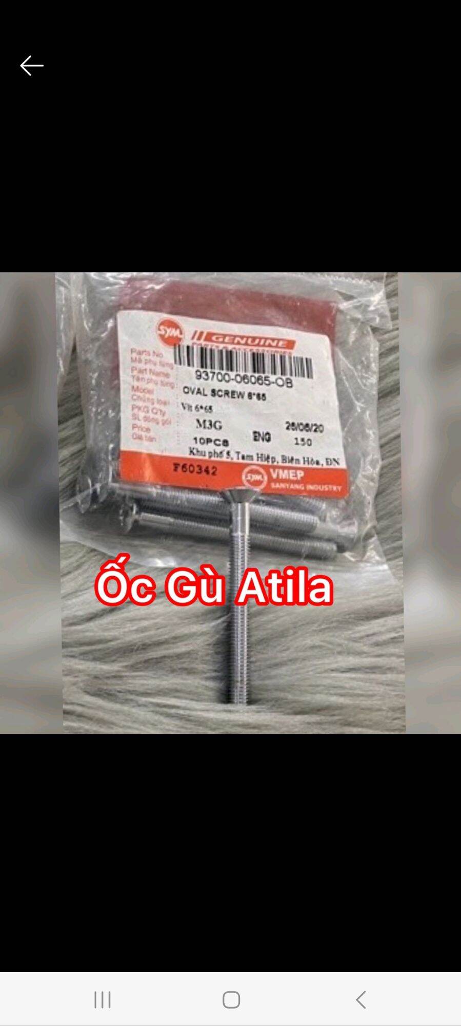Ốc bắt Gù : Xi , Đen 6x65cm ( Giá 1 Cặp )