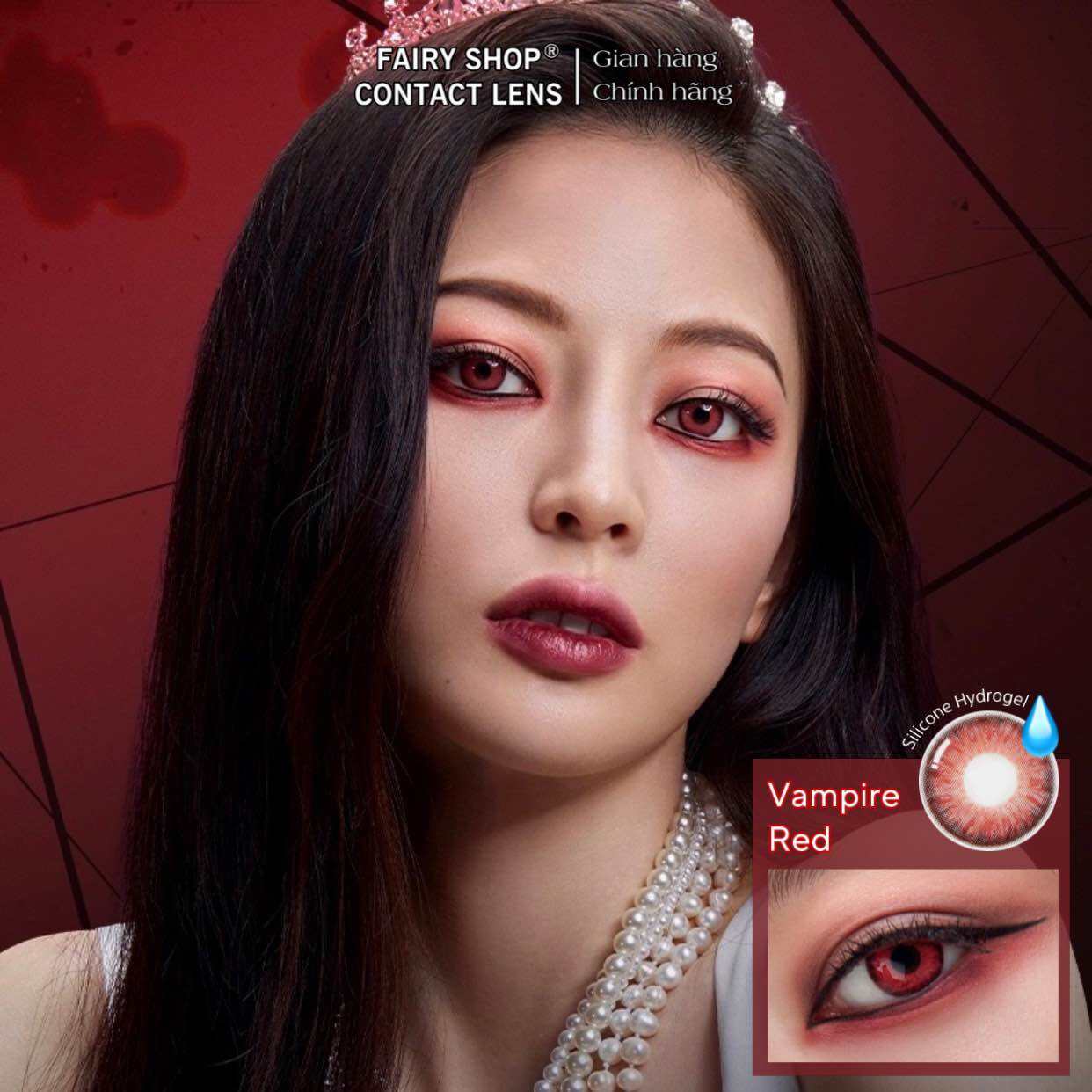 1 Đôi Kính Áp tròng cosplay Vampire red lens đỏ FAIRY SHOP CONTACT LENS độ cận 0 đến 7