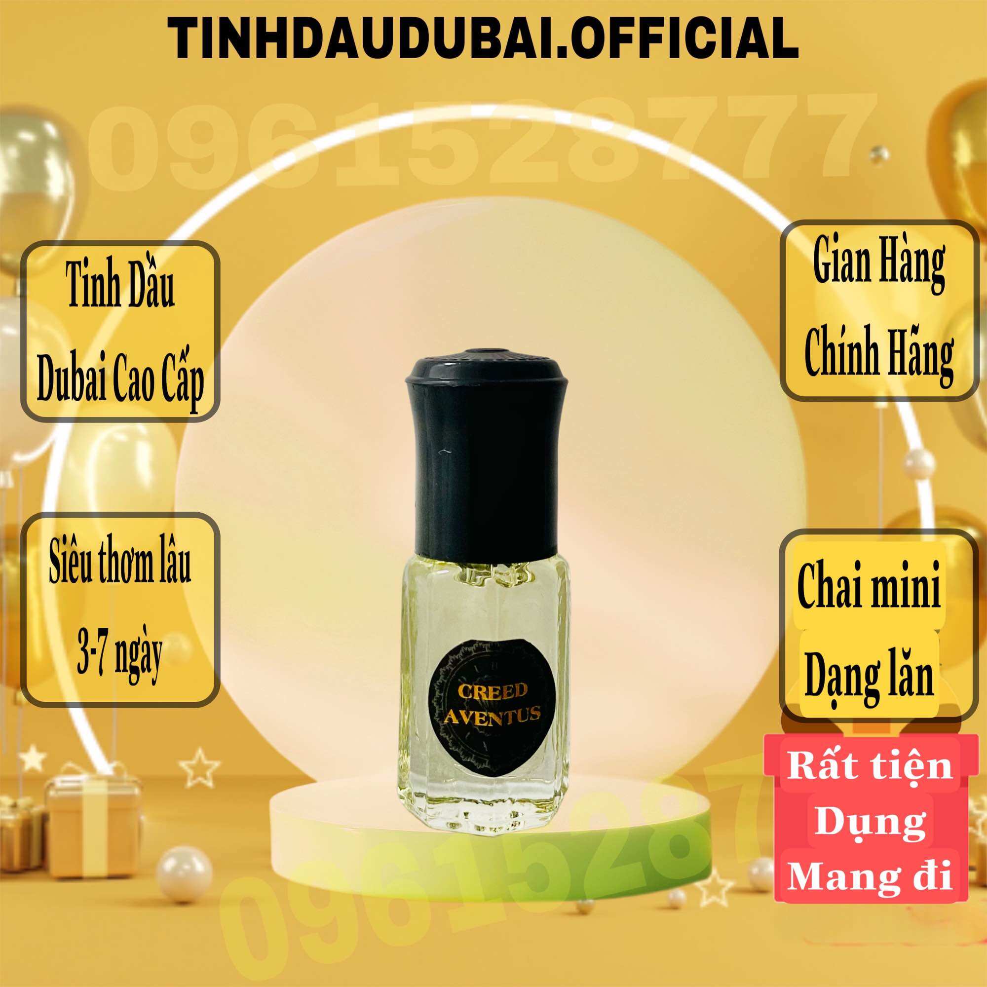Mẫu thử lăn 5 ml Tinh Dầu Nước Hoa Dubai Phượng Hoàng Gold Nam Nữ