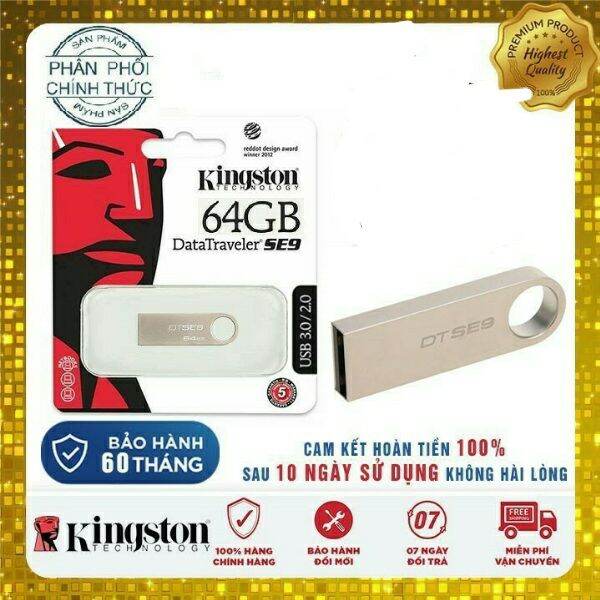 Usb Kingston SE9 64GB 32GB Thiết kế nhỏ gọn, vỏ kim loại, chống nước thumbnail