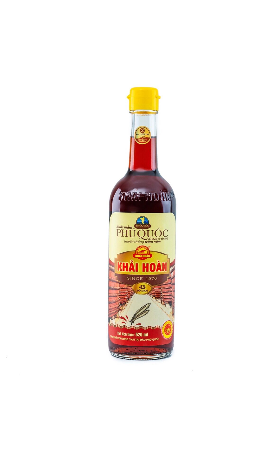 Nước mắm phú quốc khải hoàn 43 độ đạm-chai 520ml