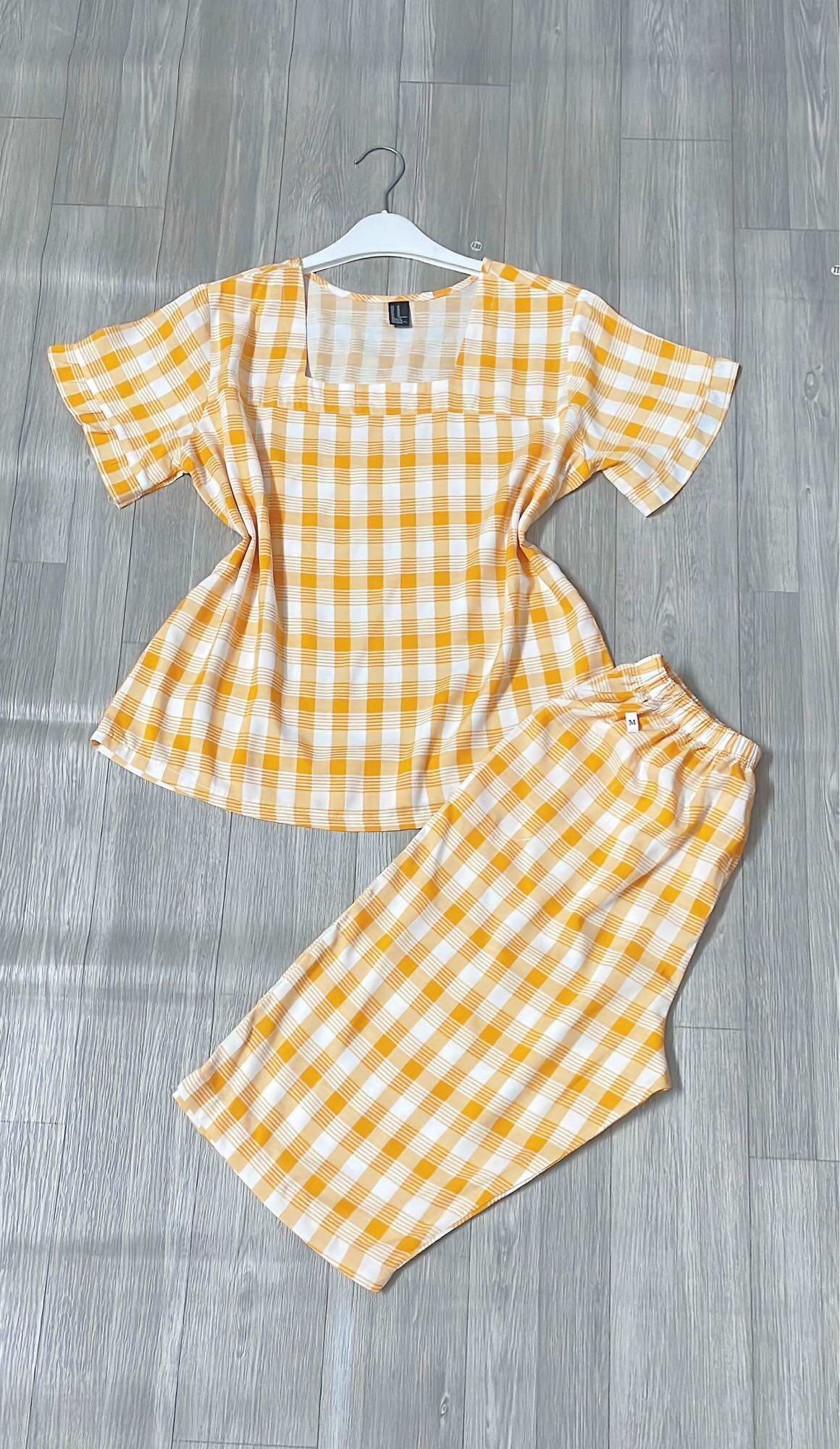 Bộ tole lửng nữ có tay, bộ tôn mặc nhà, vải lanh