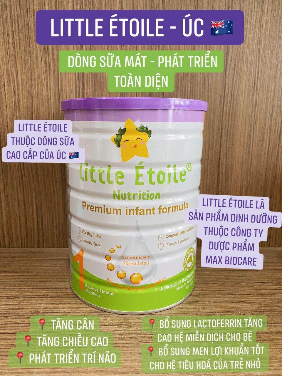 Sữa little étoile nutrition số 1 - số 2 - số 3 900g date 2023