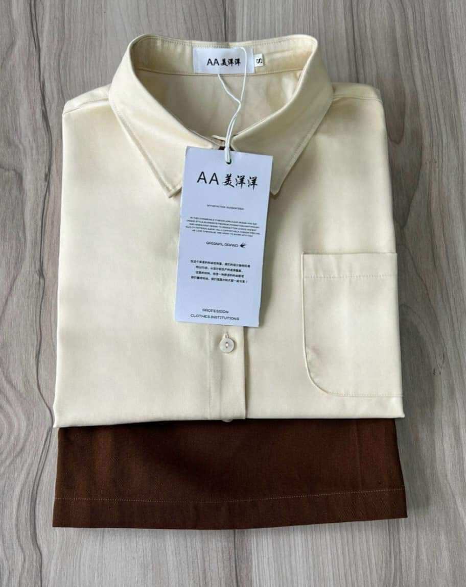 Sét áo kaki kem Quần đùi nâu