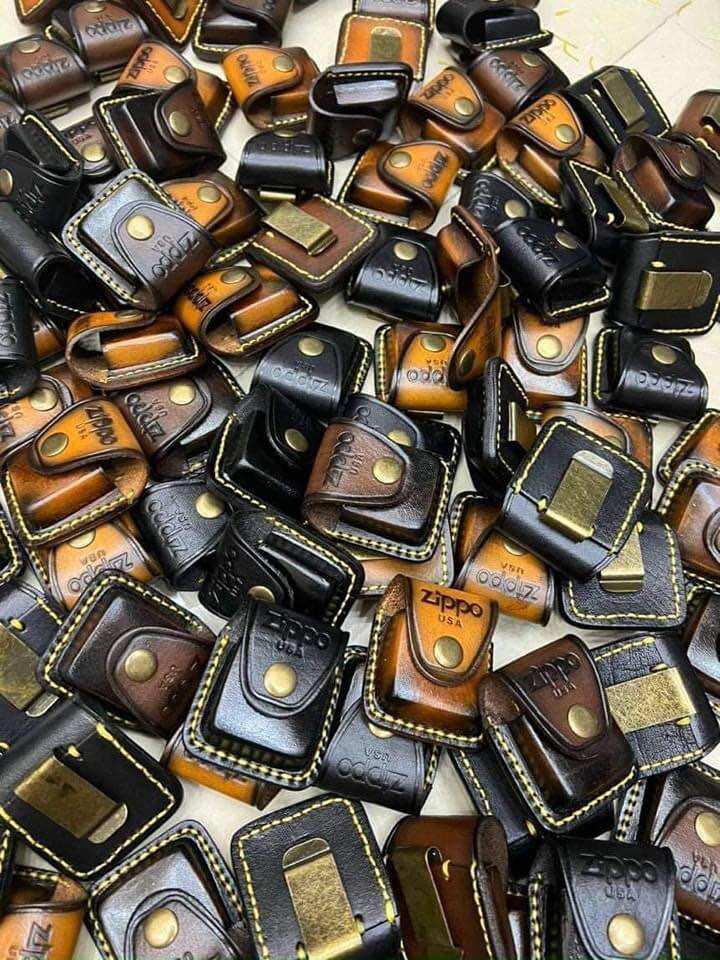 Bao da Zippo làm thủ công bằng 100% da bò thật