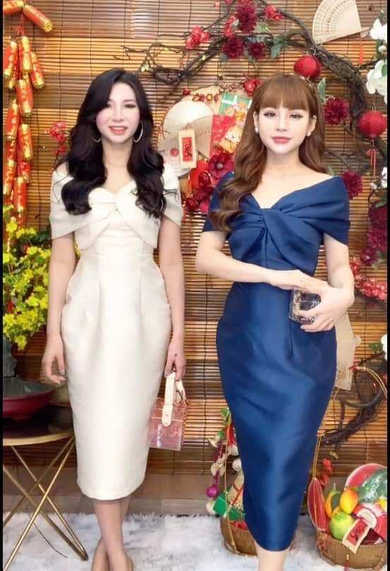 Đầm taffeta body 2 dây trễ vai Monoco S,L,2XL