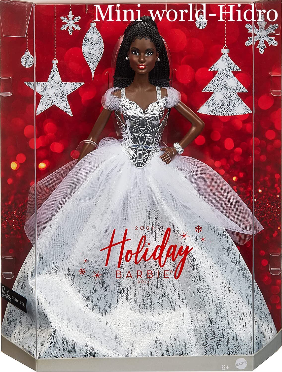 Signature 2021 Holiday Barbie Doll in Silver Gown, with Doll Stand and Certificate of Authenticit