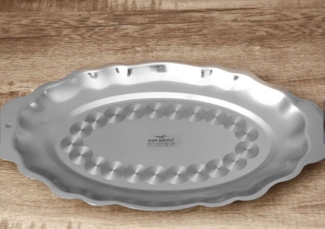 Dĩa inox hoa văn kim hằng