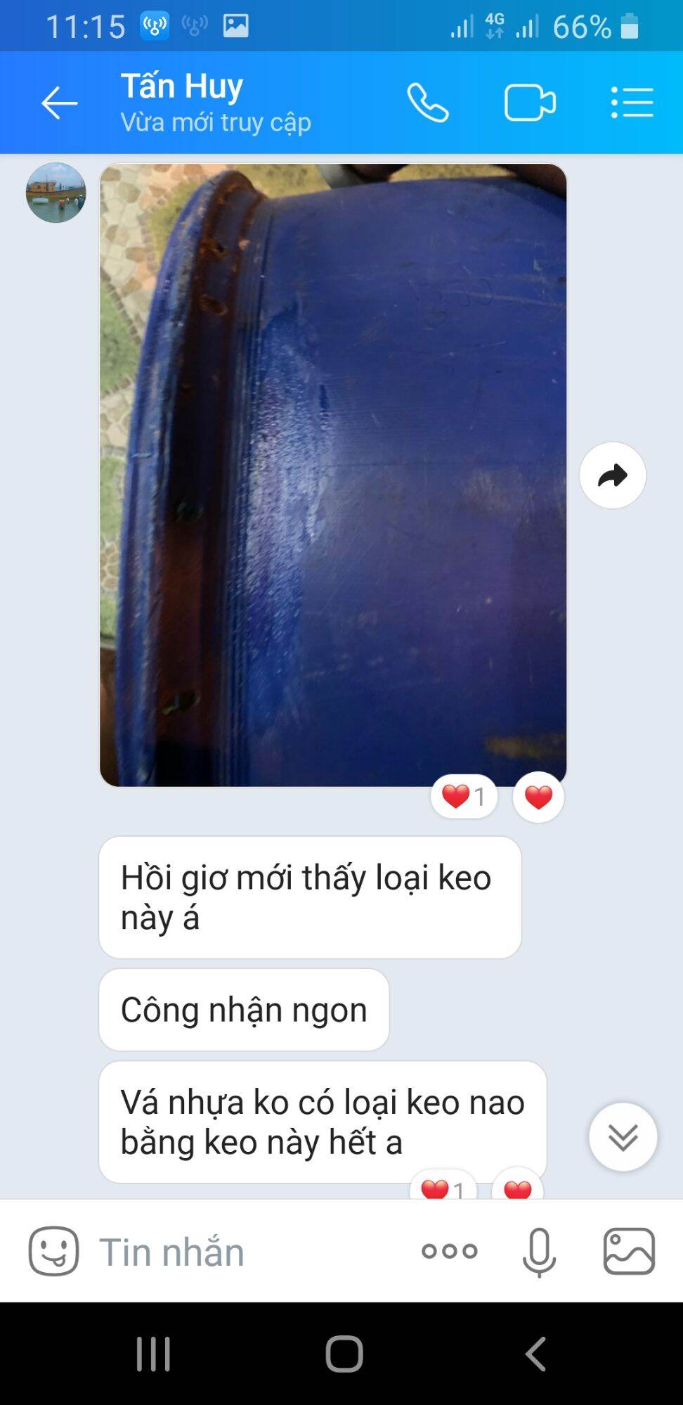 mở hàng  vá bồn nhựa lớn