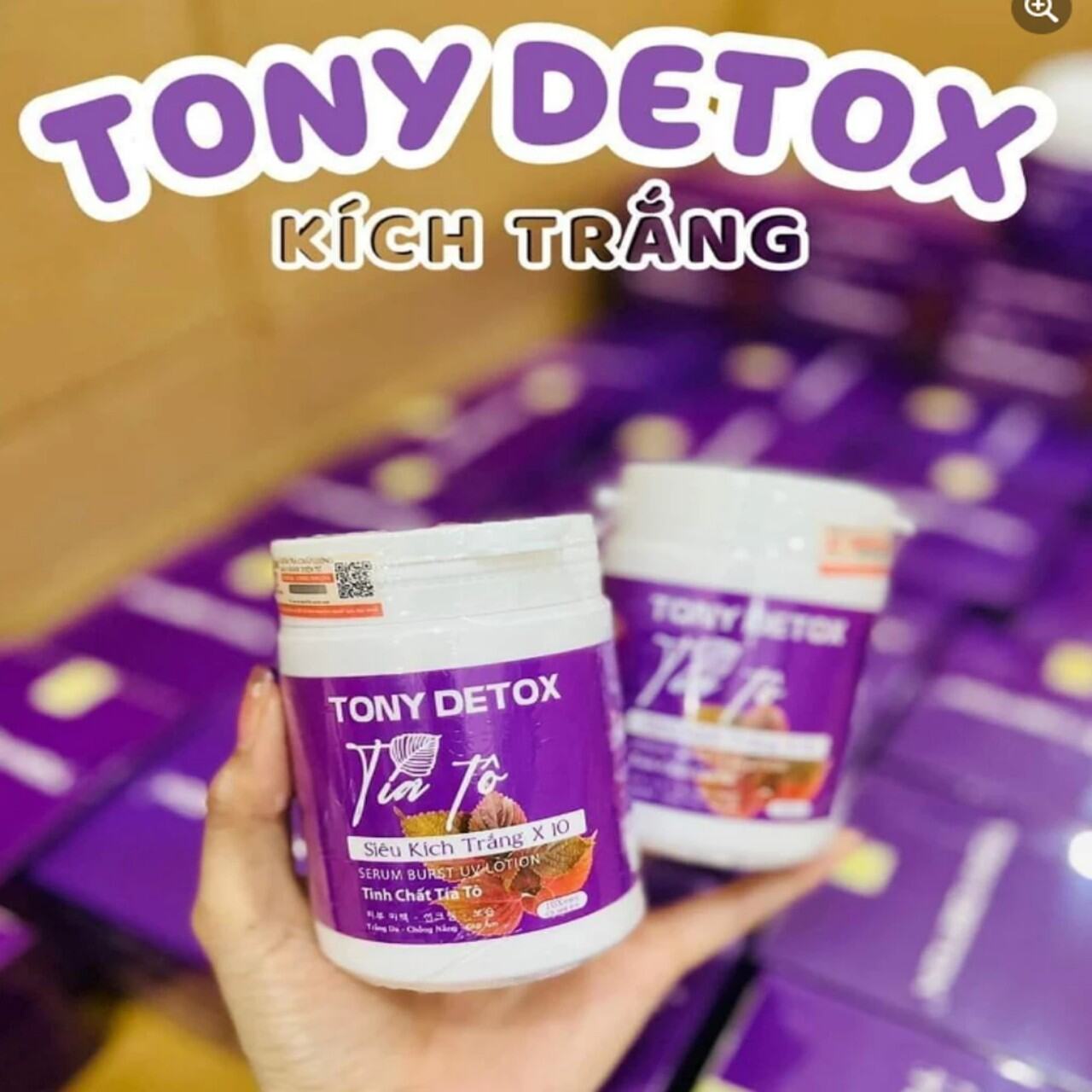 CHÍNH HÃNG 💯.KEM BODY KÍCH TRẮNG SIÊU TỐC TÍA TÔ TONY DETOX. DỮỠNG TRẮNG DA TOÀN THÂN.