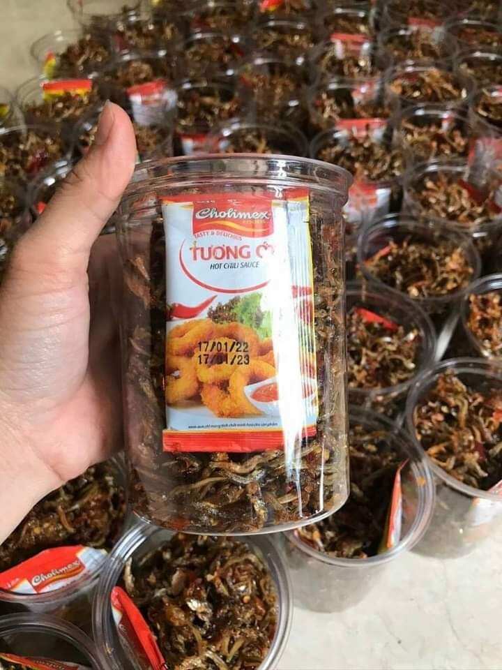 hũ Pet -250g cá cơm rim tỏi ớt