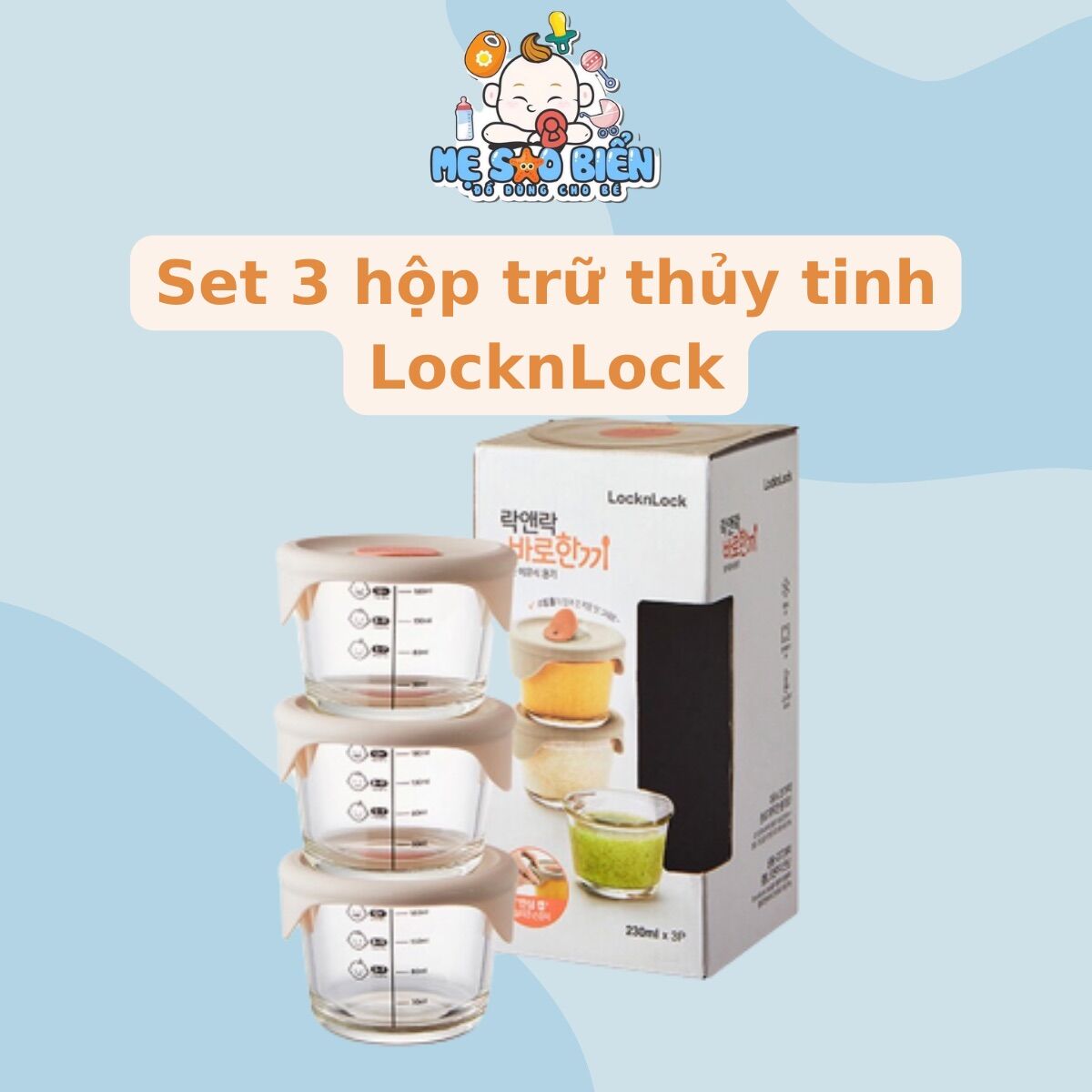 Set 3 hộp trữ thủy tinh Lock&Lock