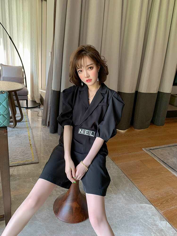 SET BỘ LIỀN ÁO CỔ VEST QUẦN KÈM THẮT LƯNG