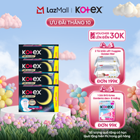 [CHỈ 20H 09.10-12.10] Combo 4 gói BVS Kotex Siêu Ban Đêm 35cm Đệm chống tràn sau 8+1 x 4 miếng