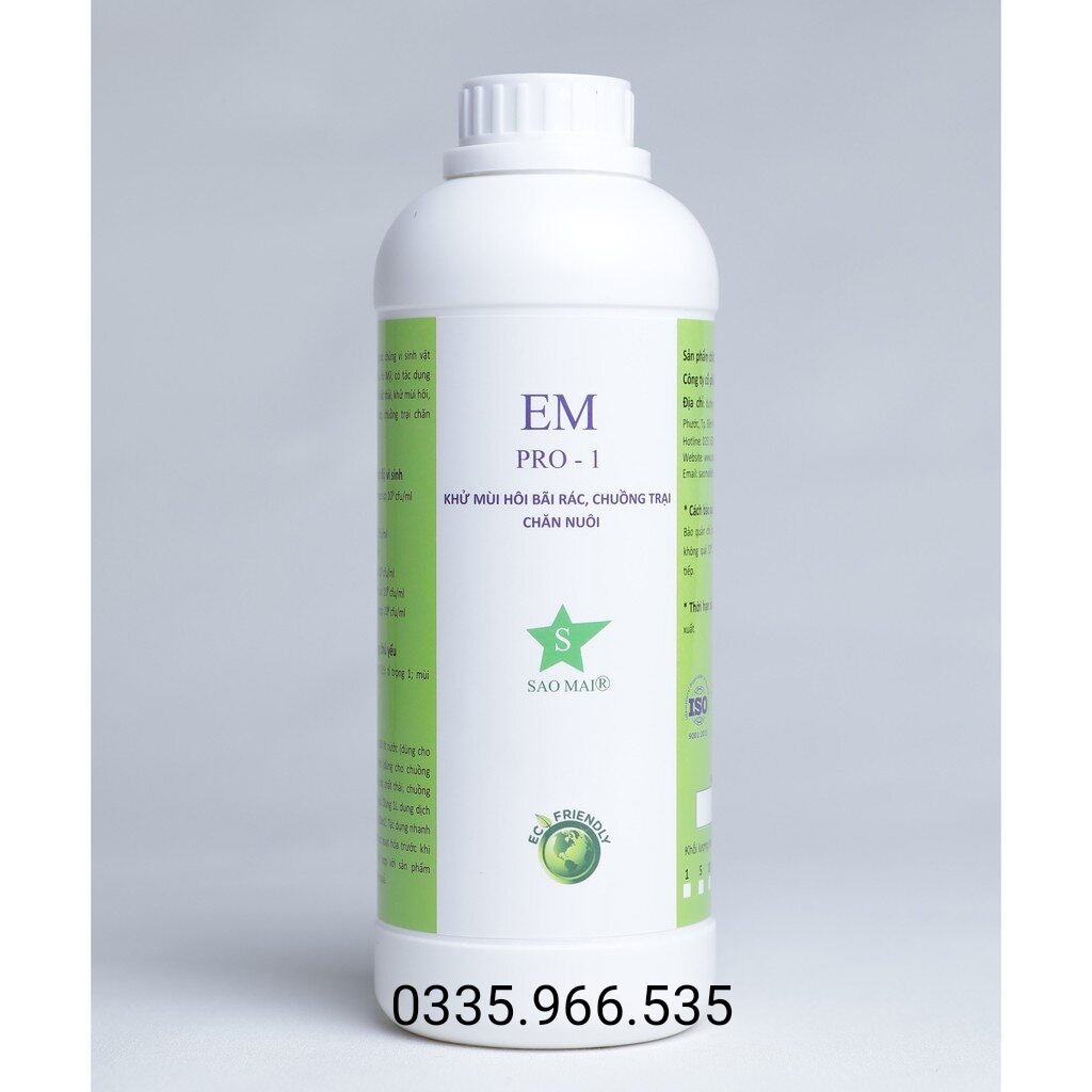 Can 5 lít chế phẩm sinh học khử mùi hôi chuồng trại, bãi rác EM PRO-1