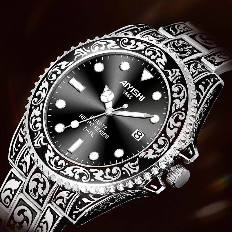 ĐỒNG HỒ NAM AIYISHI 1665 HOA VĂN CỔ ĐIỂN độc đáo - Chạy kim trôi Chính Hãng Donghonam