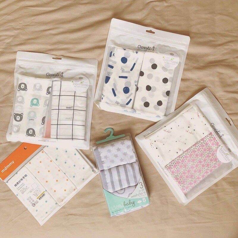 Set 10c)khăn sữa sợi tre kháng khuẩn cordi hàn quốc