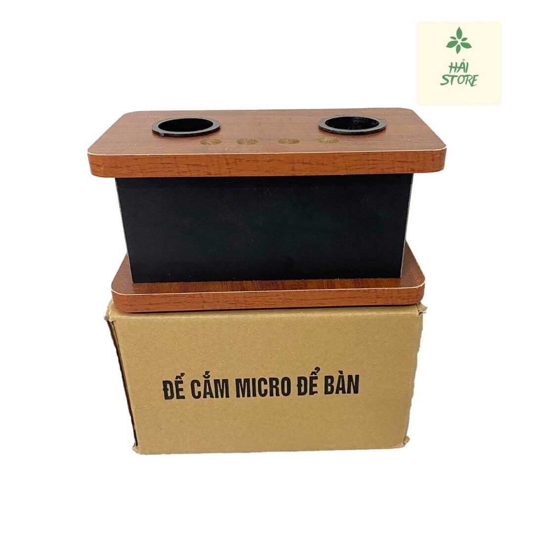Chân micro để bàn , Đế gỗ cắm micro để bàn