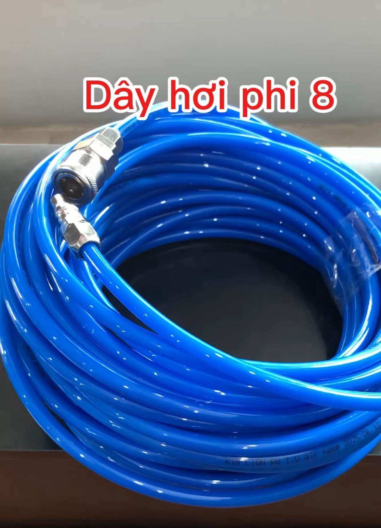 Dây hơi phi 8,10 dài 5,10,15,20 mét có đầu nối đi kèm