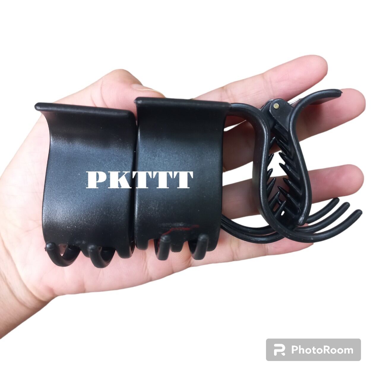 Lố 12 kẹp tóc 5 răng nhám màu đen (loại mềm)