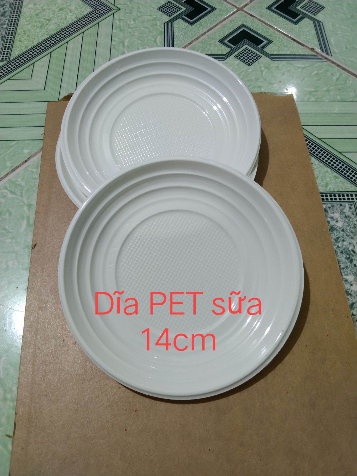 Lốc 100c dĩa 14cm dùng 1 lần - dĩa bánh kem