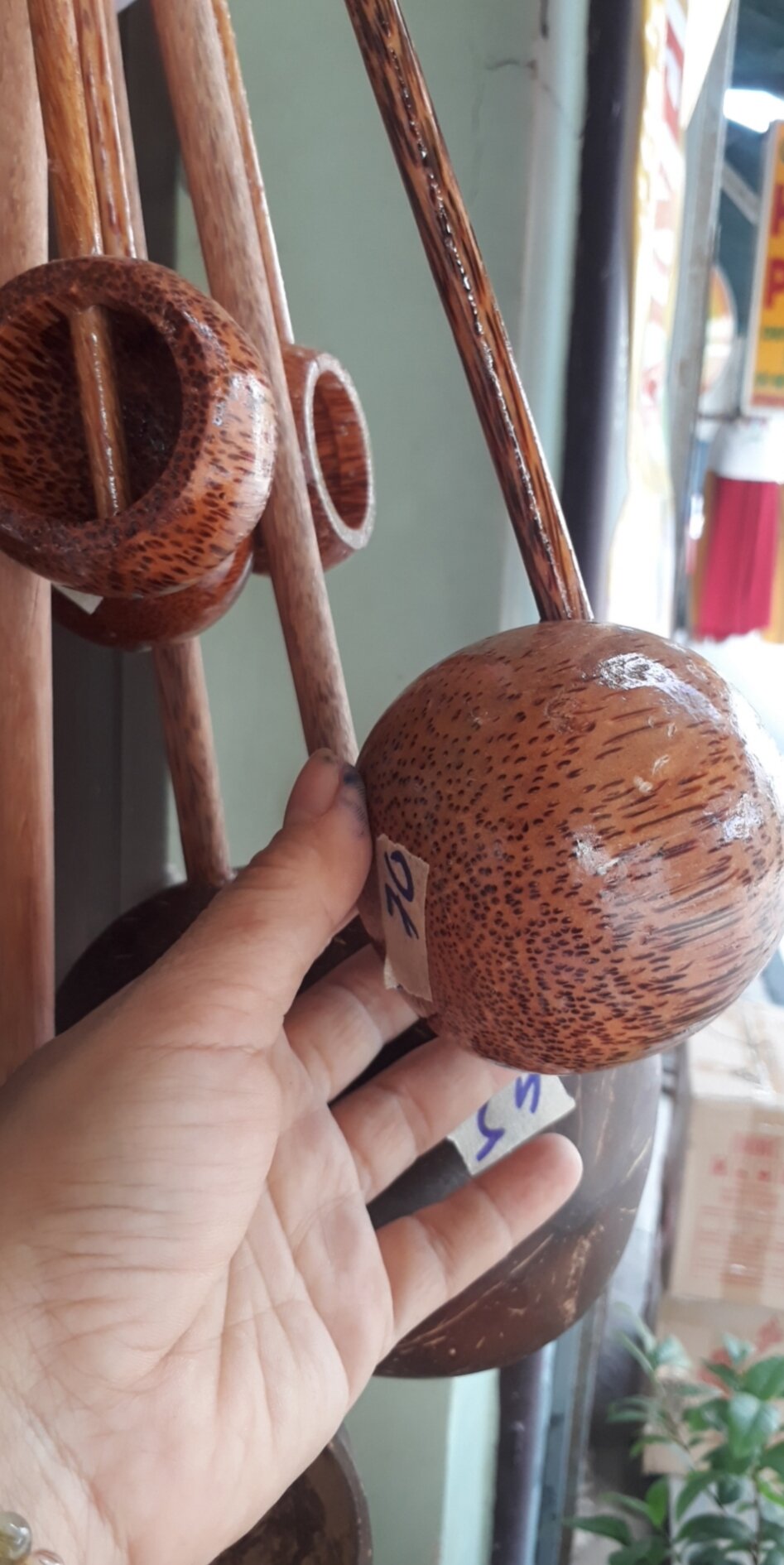 Gáo múc nước dừa tiện 6cm