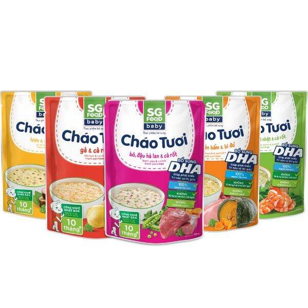 Cháo Tươi Baby Sài Gòn Food 240g (Gà, Thịt Bằm, Bò, Tôm, Lươn)