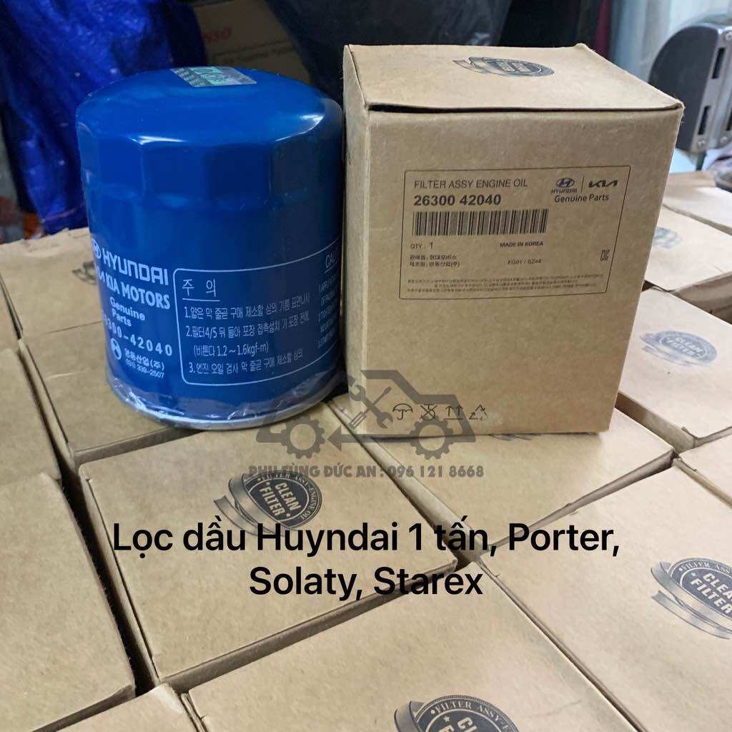 Lọc dầu, lọc nhớt xe huyndai 1 tấn, 1.25 tấn, porter, kia 1.4 tấn, starex, bông 3