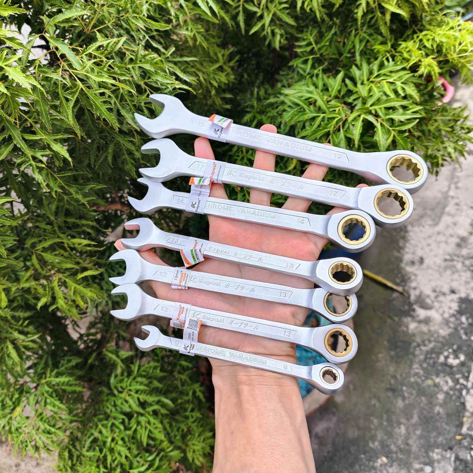 combo 7 cây cờ lê tự động KAPUSI vòng, miệng