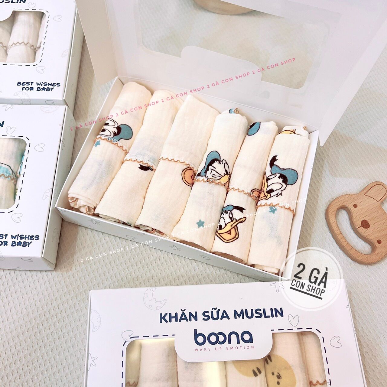 Khăn xô sữa aden Muslin Boona - sét 6 chiếc