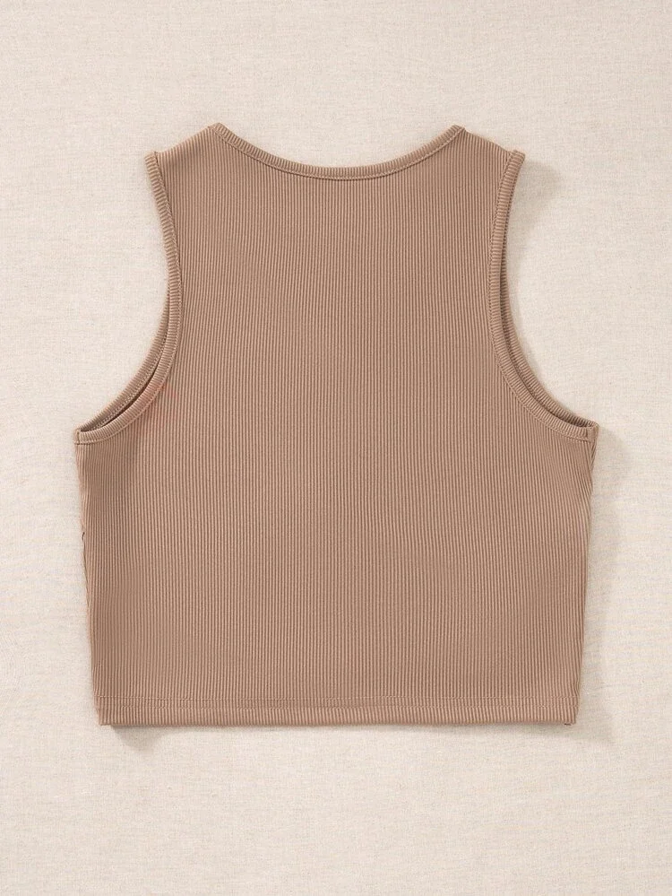 Áo croptop cổ tròn sát nách đan chéo 08