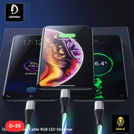 Cáp sạc nhanh phát sáng Denmen