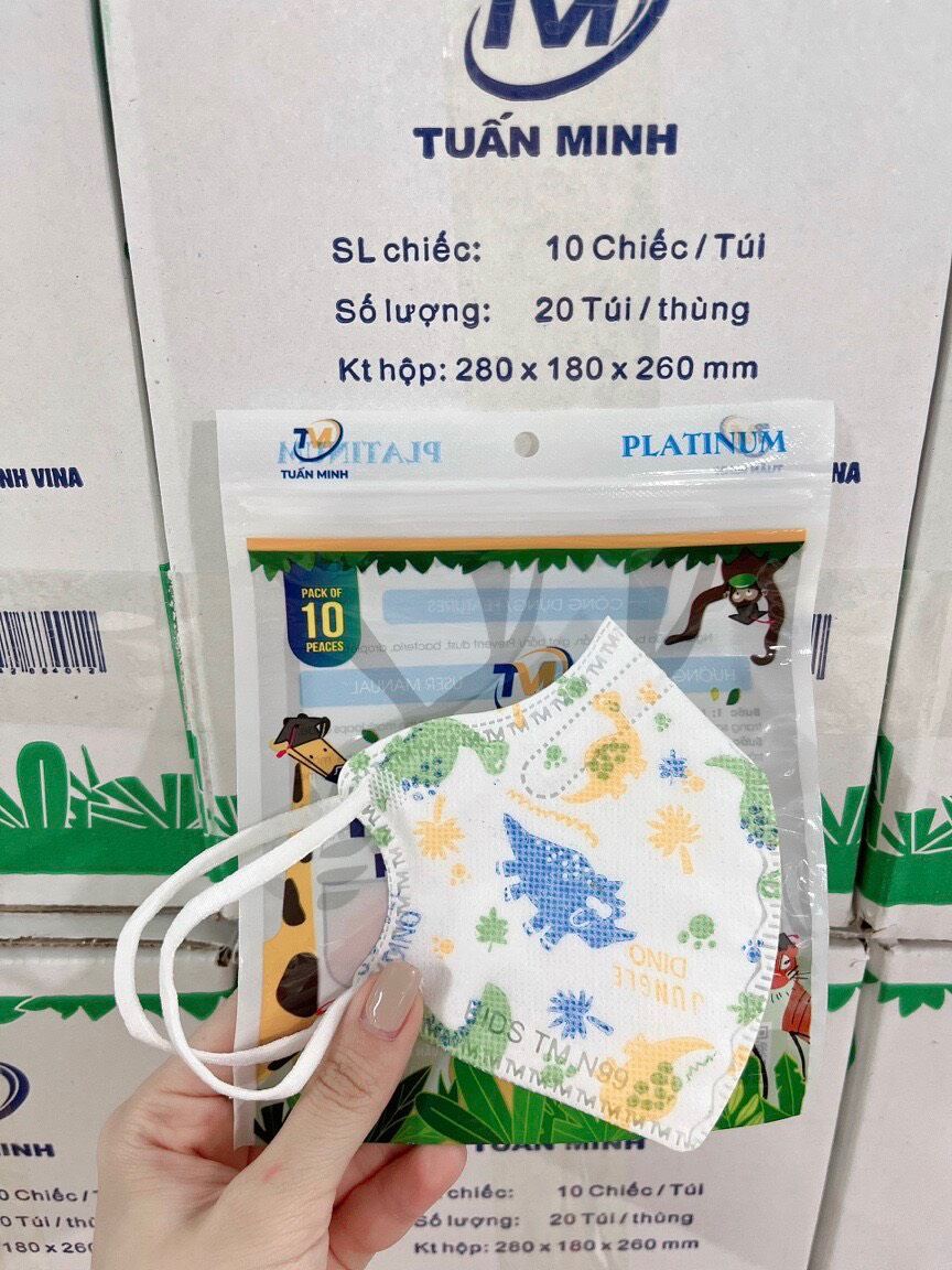 Khẩu trang 6D Tuấn Minh cho bé ( thùng 200 cái)