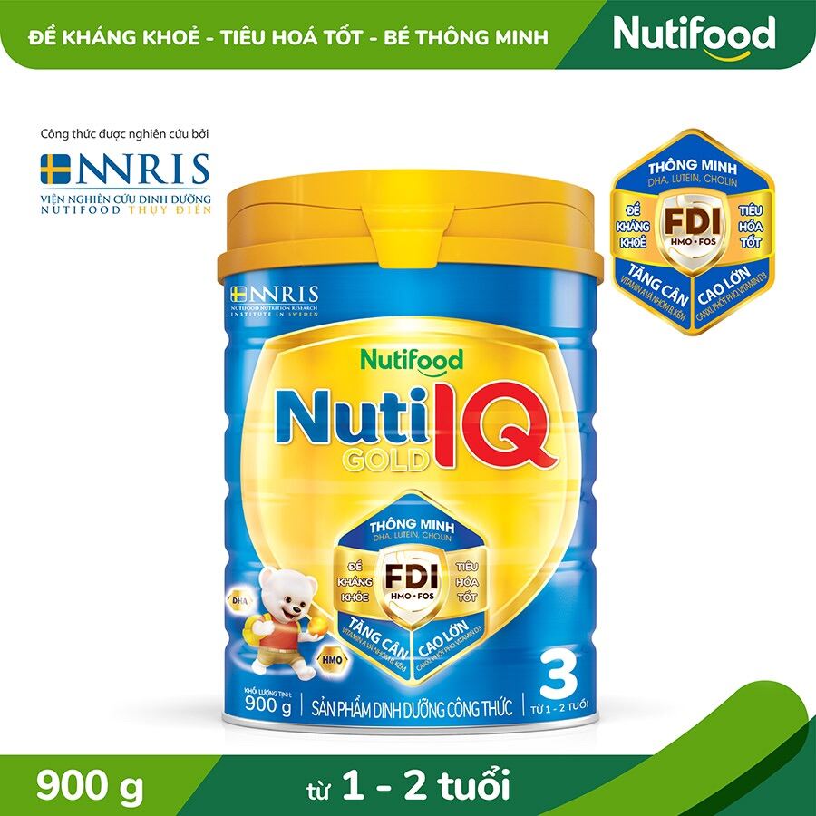 Sữa Nuti IQ Gold 3 900g - Cho Bé từ 1-2 Tuổi thumbnail