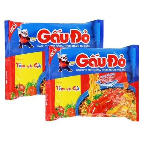 Thùng 30 gói mì gấu đỏ 63g - tôm gà