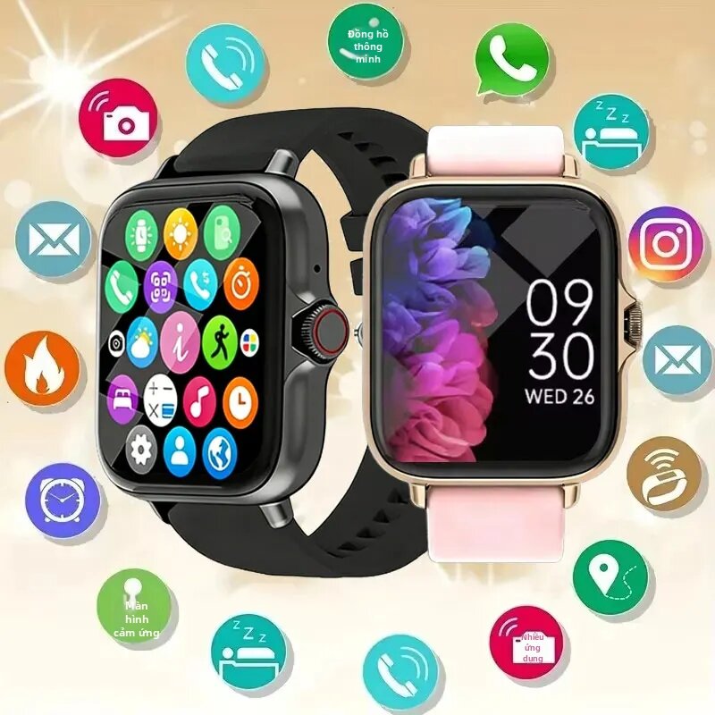 Đồng Hồ Thông Minh Đa Chức Năng Dành Cho Nam Và Nữ Điều Khiển Nhạc Bluetooth Vòng Đeo Tay Thể Thao Theo Dõi Giấc Ngủ Tương Thích Với Android/iOS