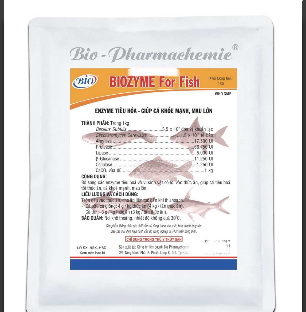 [ 1kg] - BIOZYME FOR FISH - Men tiêu hoá cho cá