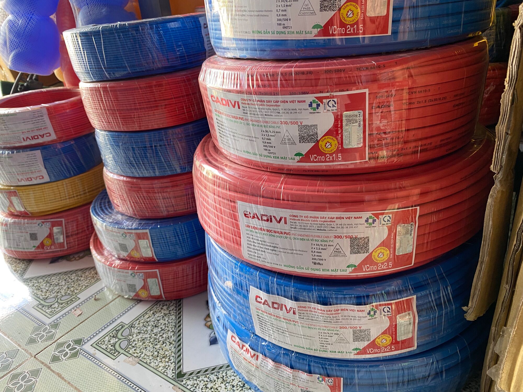 10 mét dây điện đôi mềm 2 lớp vỏ cadivi 2x2.5mm vcmo 2x50/0.25