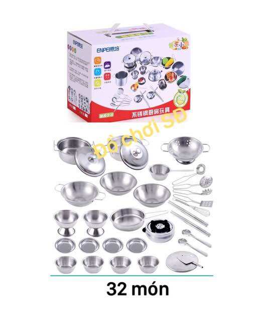 Đồ chơi nấu ăn bằng inox - 32 món