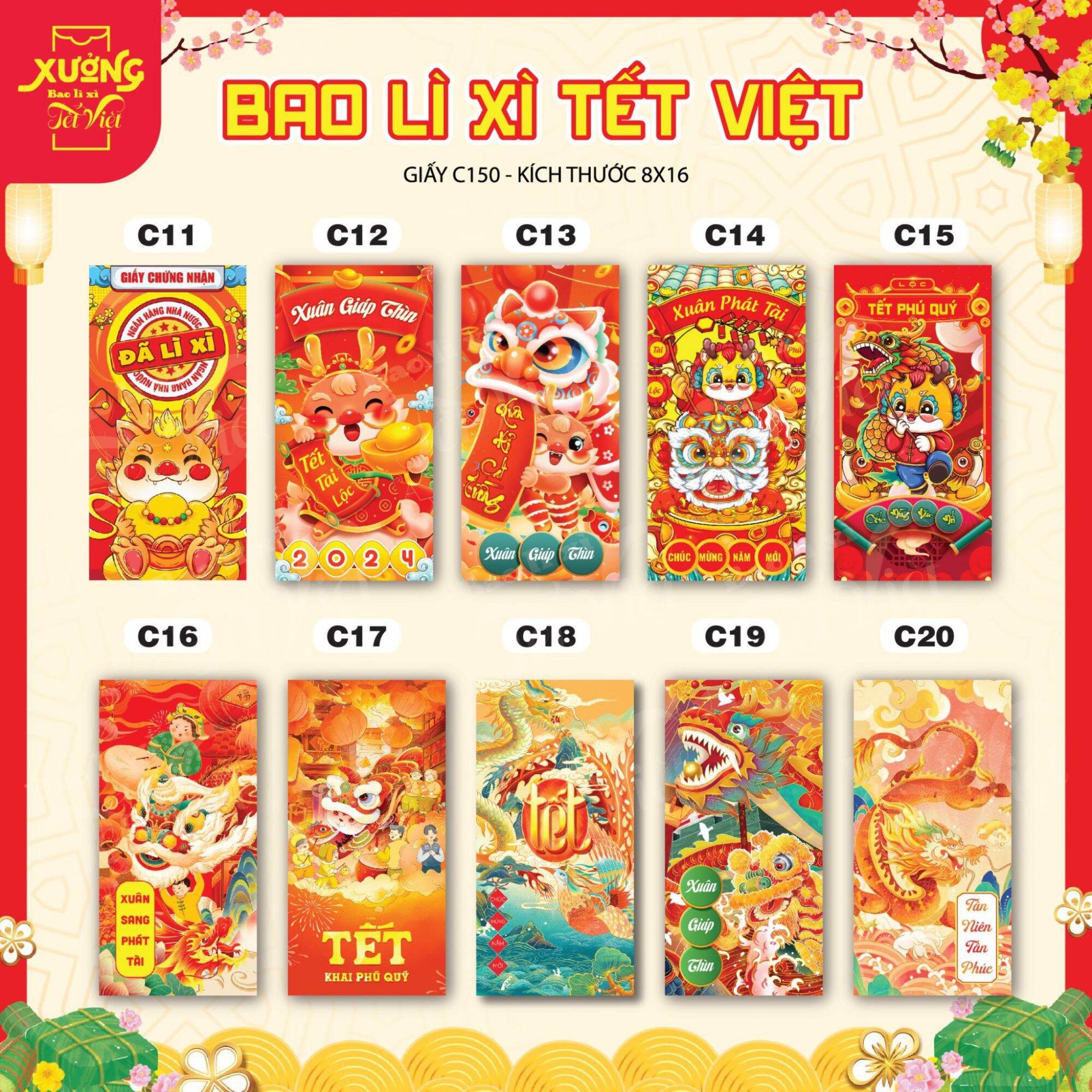 Combo 1000 Bao Lì Xì Tết 2024 Giá Sỉ